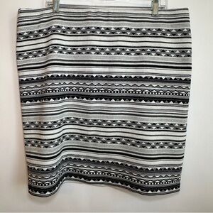 J.Jill Striped Black and White Pencil Skirt NWT